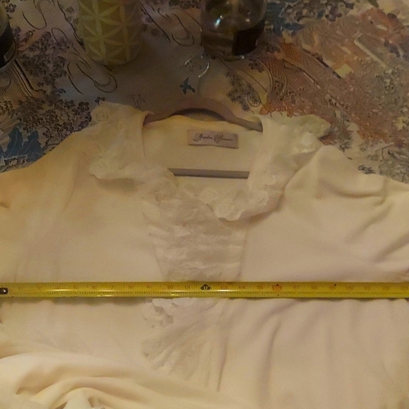 Hopeless Romantic Bridal Train Floor Length White Lace Robe Cardigan Victorian - Picture 4 of 5